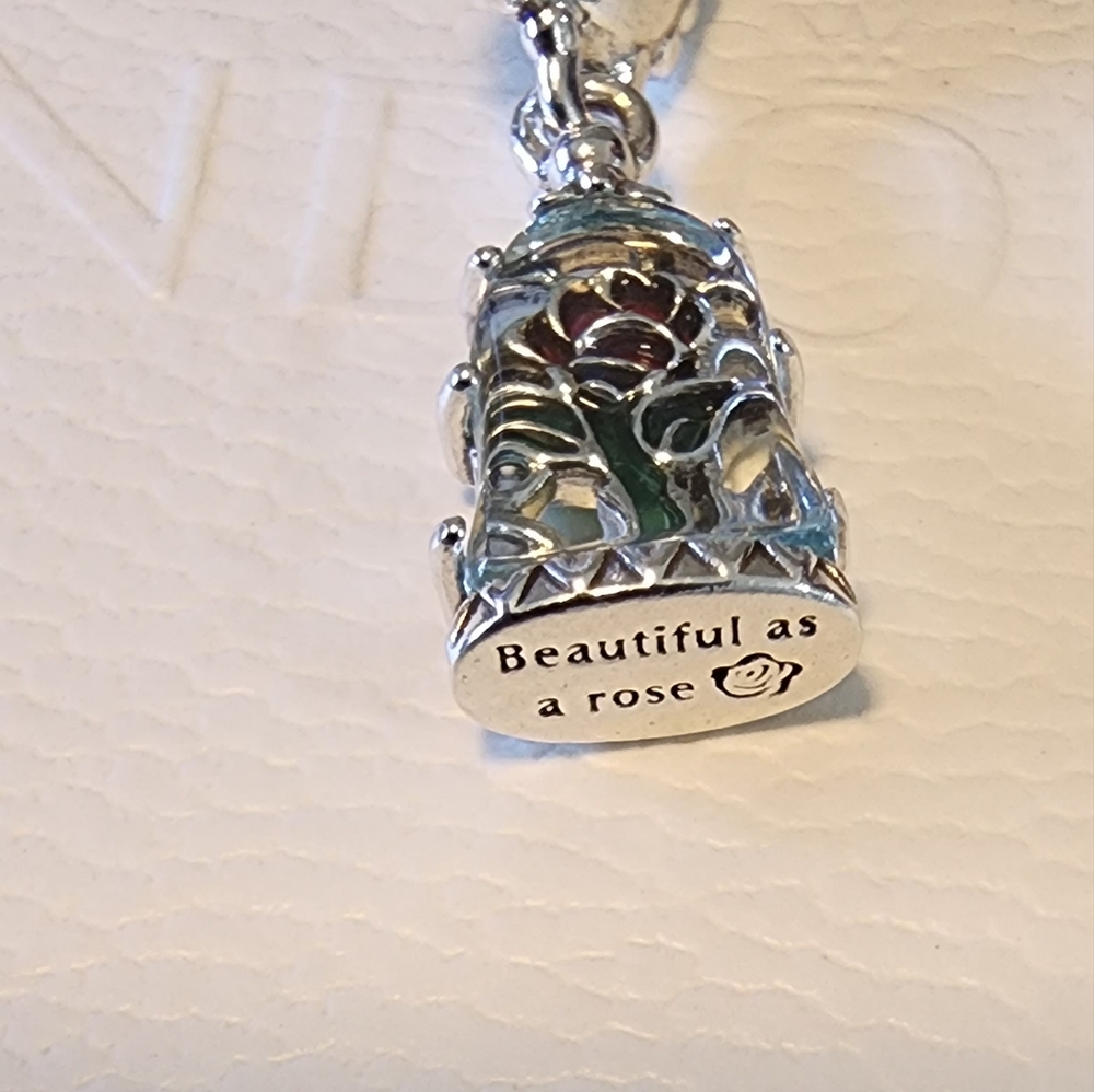 Pandora Disney Beauty and the Beast Enchanted Rose Dangle Charm - Picture 5 of 11